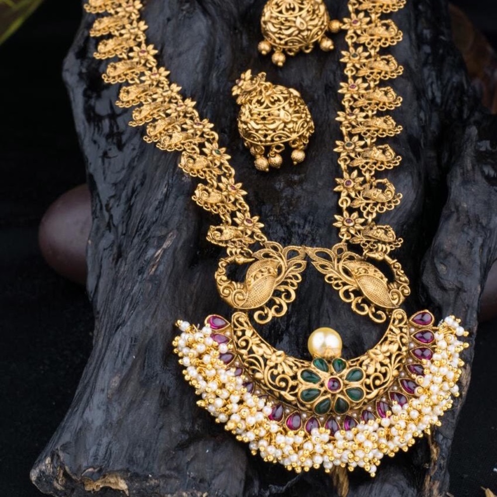 Antique gold washed Indian ethnic jewelry